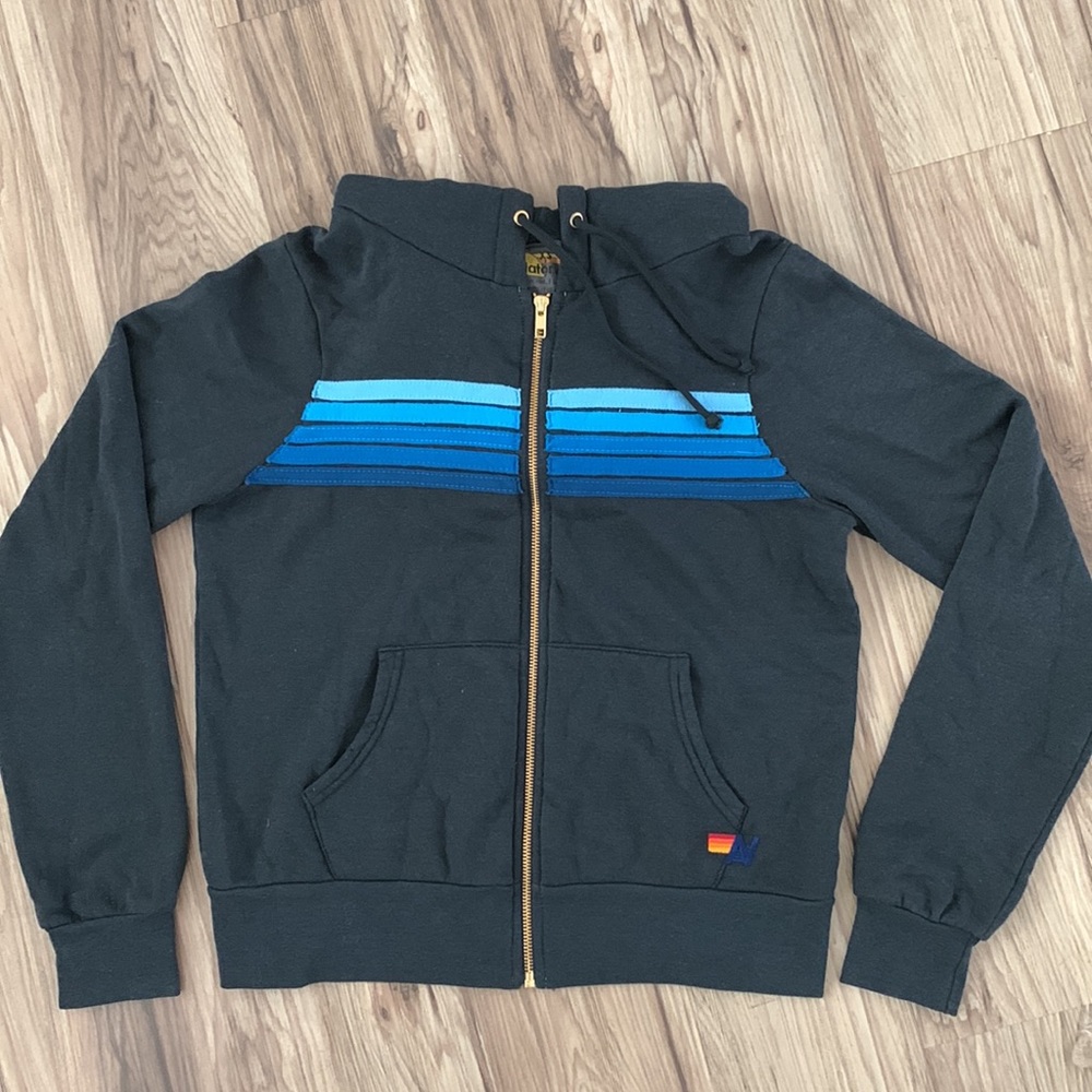 aviator nation striped zip hoodie Sz XS in great condition